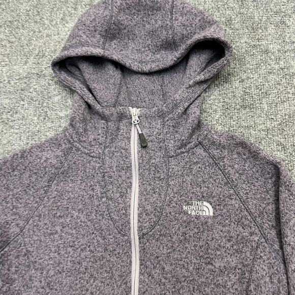 The North Face Hoodie Womens Medium Knit Fleece Zip Pockets Outdoor Pullover - Picture 2 of 12